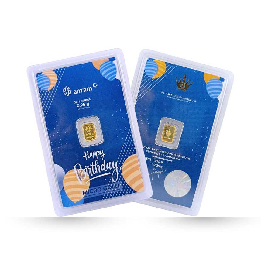 Logam mulia 0.25 G GIFT SERIES ANTAM x HARTADINATA "happy birthday"