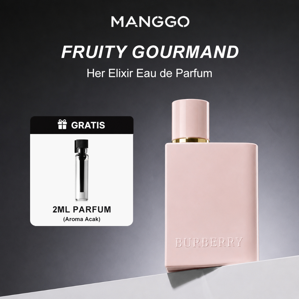 Manggo -Burberry Her Elixir Eau de Parfum 100ml Parfum Wanita Premium, Aroma Manis Fruity & Floral, 