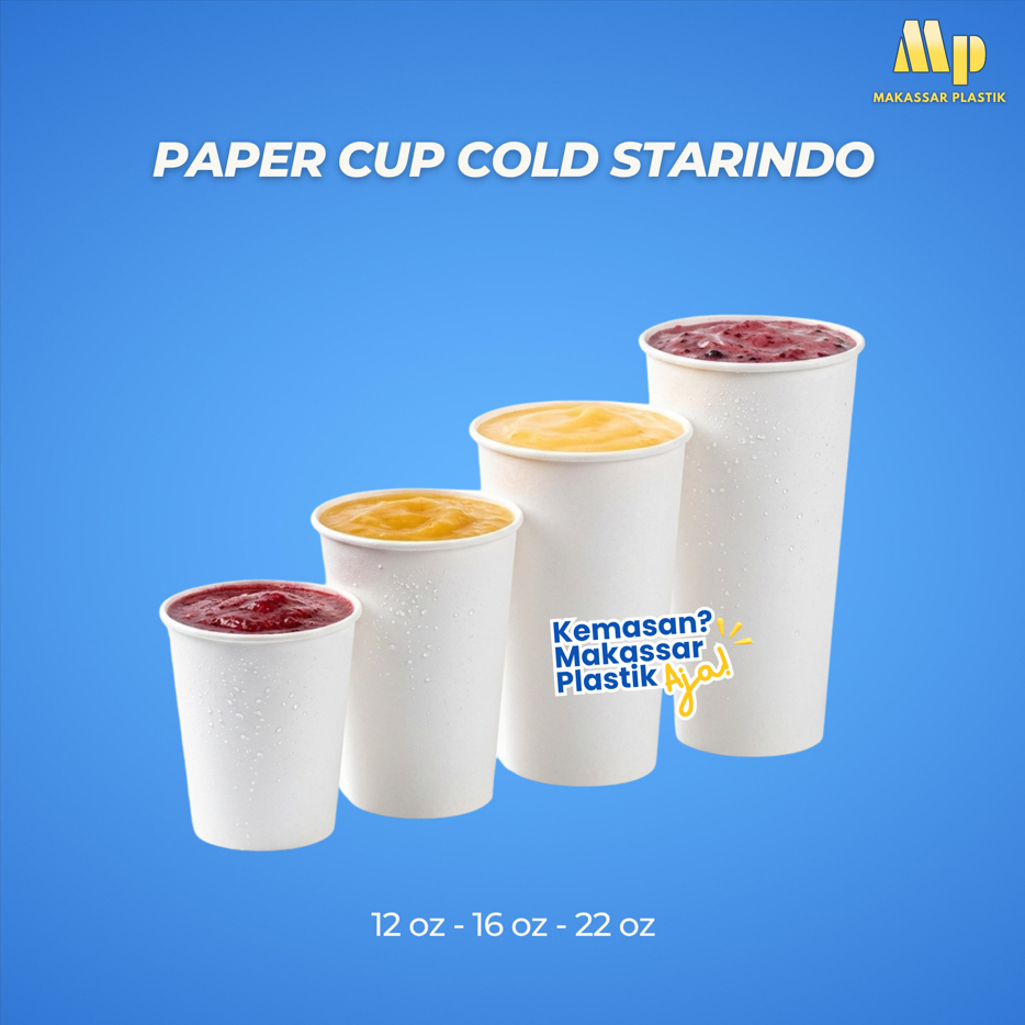 PAPER CUP COLD STARINDO / PAPER CUP MINUMAN DINGIN @50 PCS