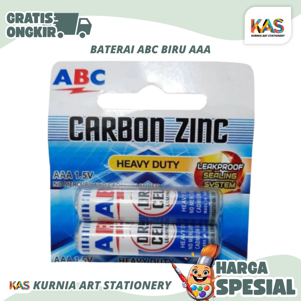 Baterai ABC Biru AAA Batu Batre Size Kecil Batrei Remote 1.5 V 1 Pcs
