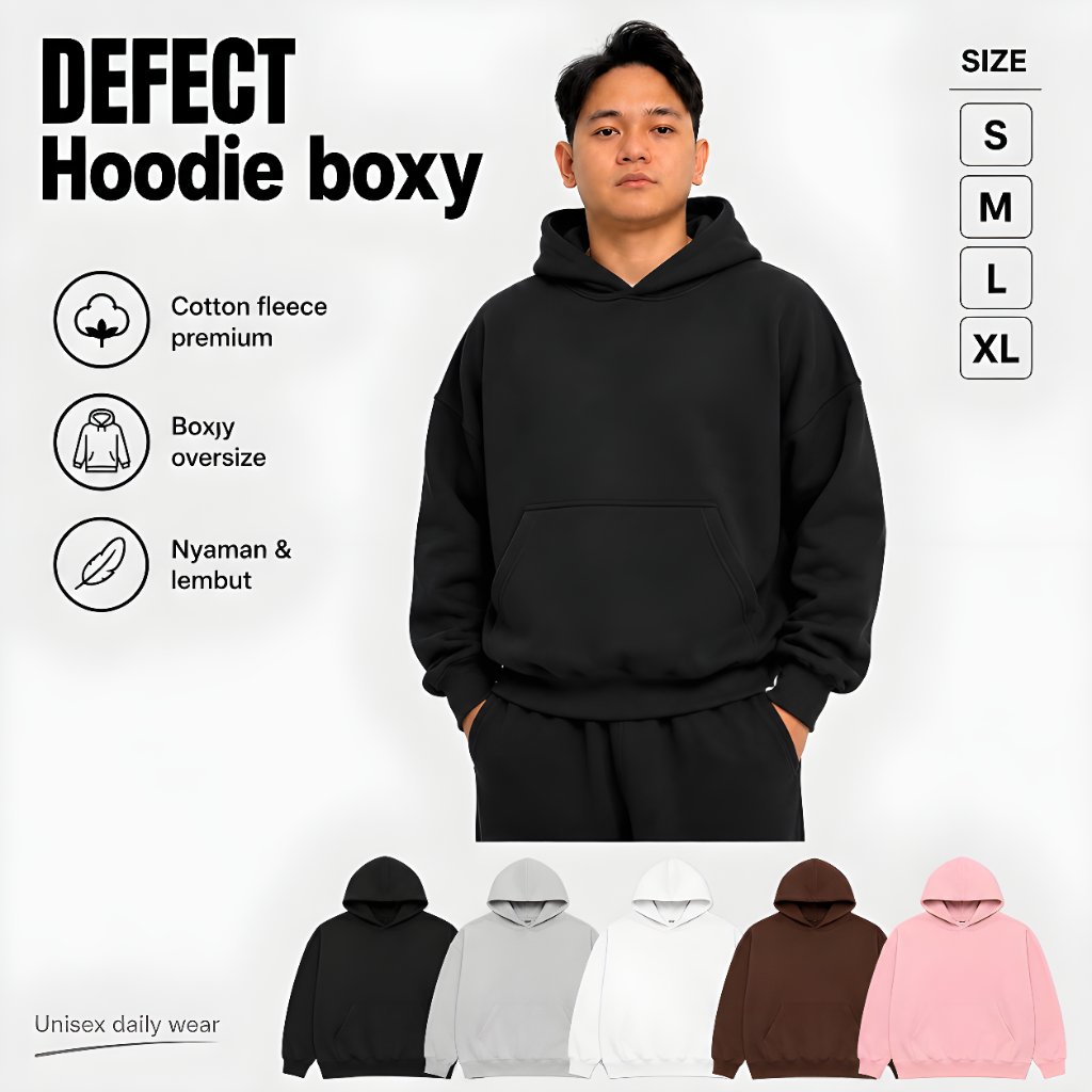 DEFECT REJECT SALE HOODIE BOXY BASIC OVERSIZE