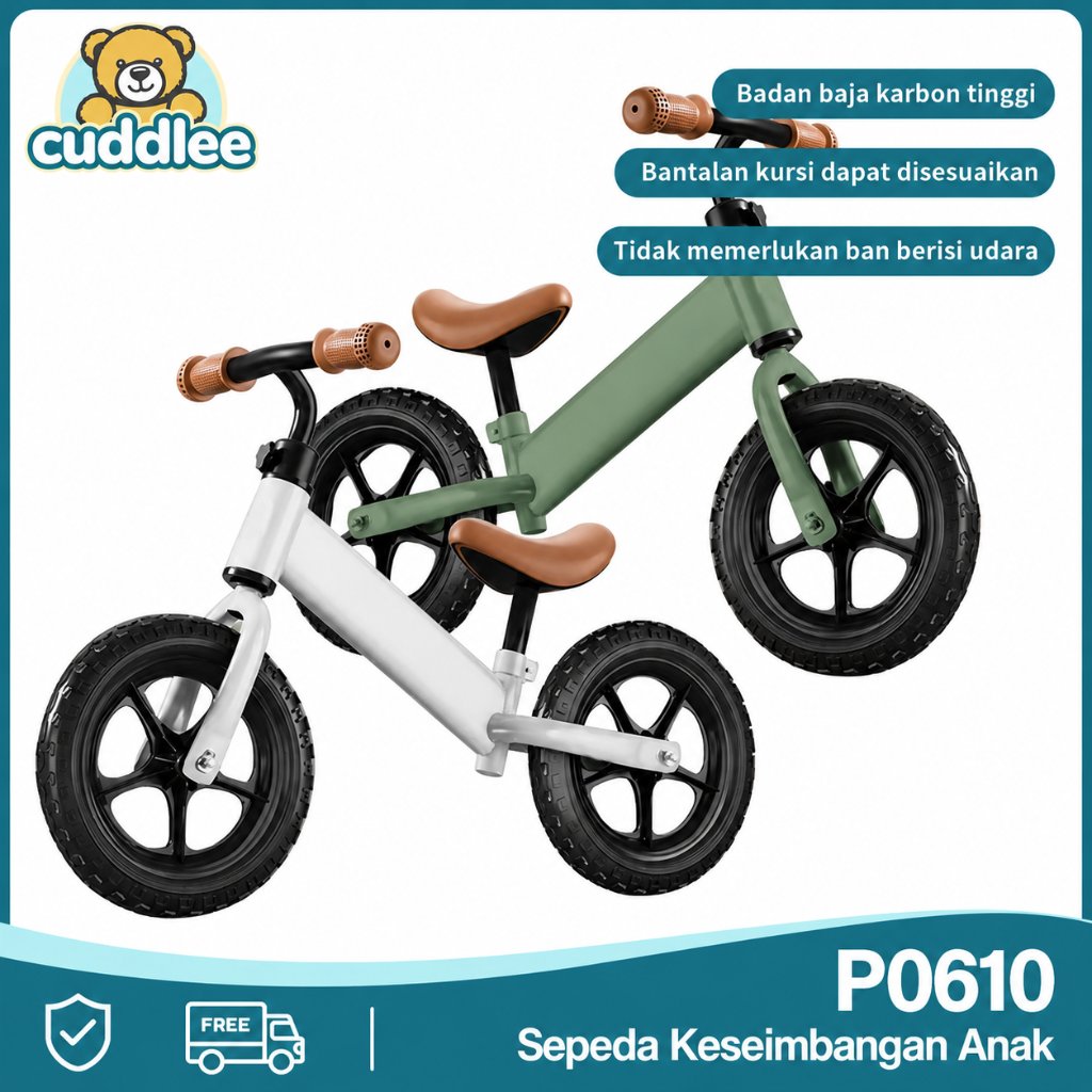 Cuddlee Sepeda Keseimbangan Anak P0610 - Sepeda Keseimbangan Tanpa Pedal Balance Bike Ringan