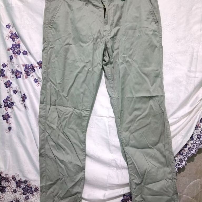 Celana Chino Pria Warning Clothing / WRNGDECOTON Sage Green Size 32 Original