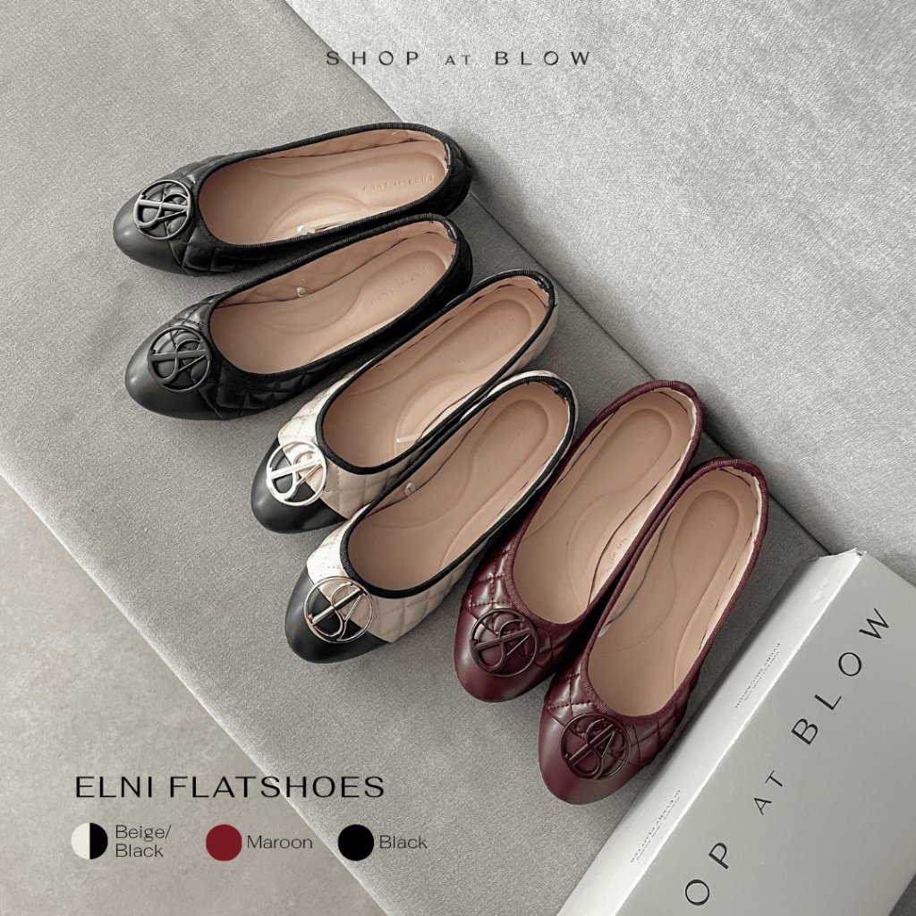 BLOW BLNW 0081 Elni Sophie Buckle SAB Ballet Flat Shoes Wanita Premium Slip On Sepatu Kerja & Kuliah