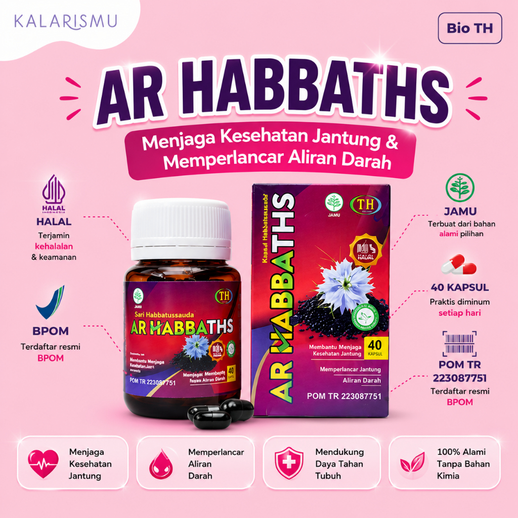AR-HABBATS Bantu Atasi Sakit Kepala Vertigo Melancarkan Peredaran Darah | Kapsul Jinten Hitam | Herb