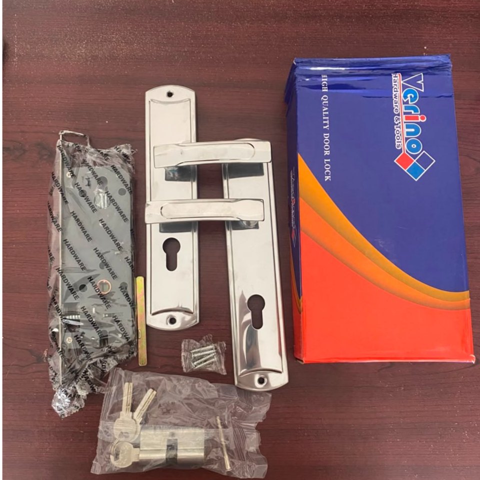 Kunci Pintu Besar Plat Verino / Handle Besar Plat Stainless / Kunci Pintu Rumah Besar Plat