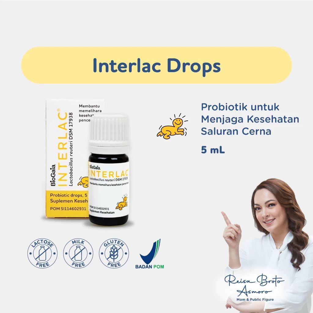 Interlac Probiotik Drops 5 ml - Interlac Drops - Lactobacillus Reuteri - Menjaga Kesehatan Saluran P