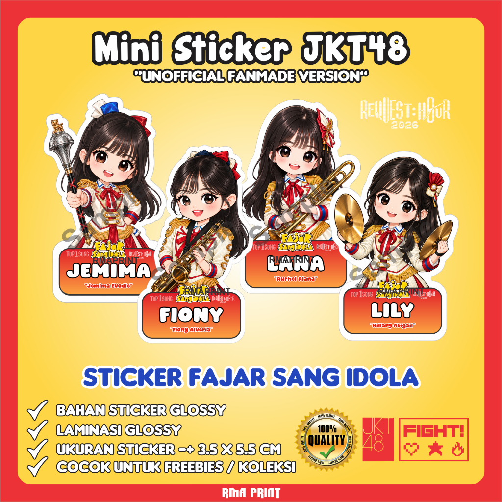 Sticker Mini Jkt48 Fajar sang idola