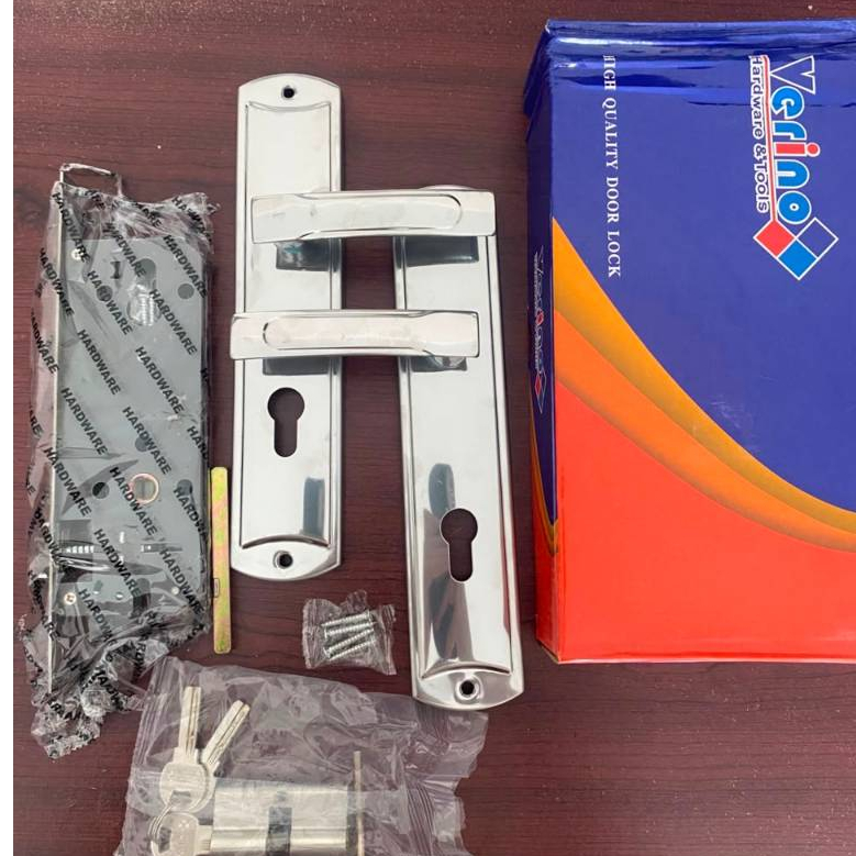 Kunci Pintu Besar Plat Verino / Kunci Pintu Rumah Plat Stainless / Handle Besar Plat Verino