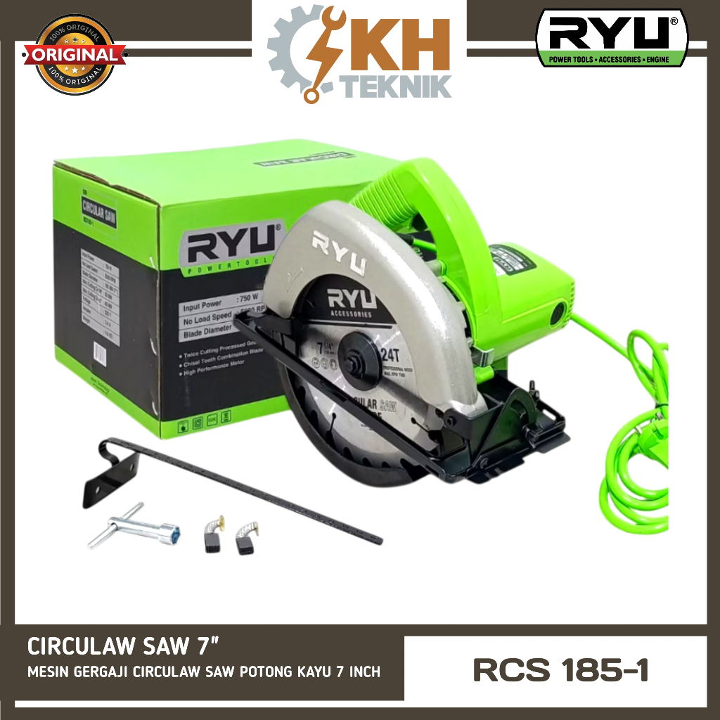 Mesin Gergaji Circular Saw Potong Kayu 7 Inch RCS 185-1 Mesin Circle Sirkel Serkel Super Tajam ORIGI