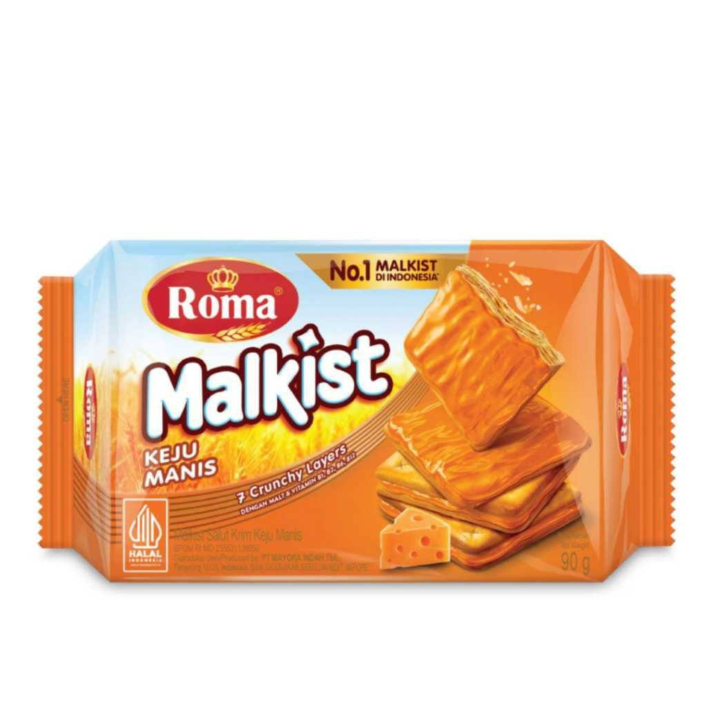 1 dus  ROMA MALKIST KEJU 90GR EXP. MARET 2027 ( 1 DUS ISI 30 )