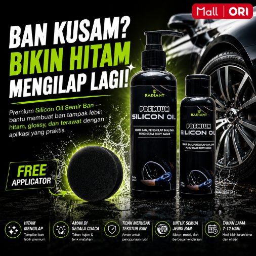 Semir Ban Mobil Tahan Lama Semir Ban Motor Permanen Penghitam Pengkilap Ban Motor Silicon Oil (Origi