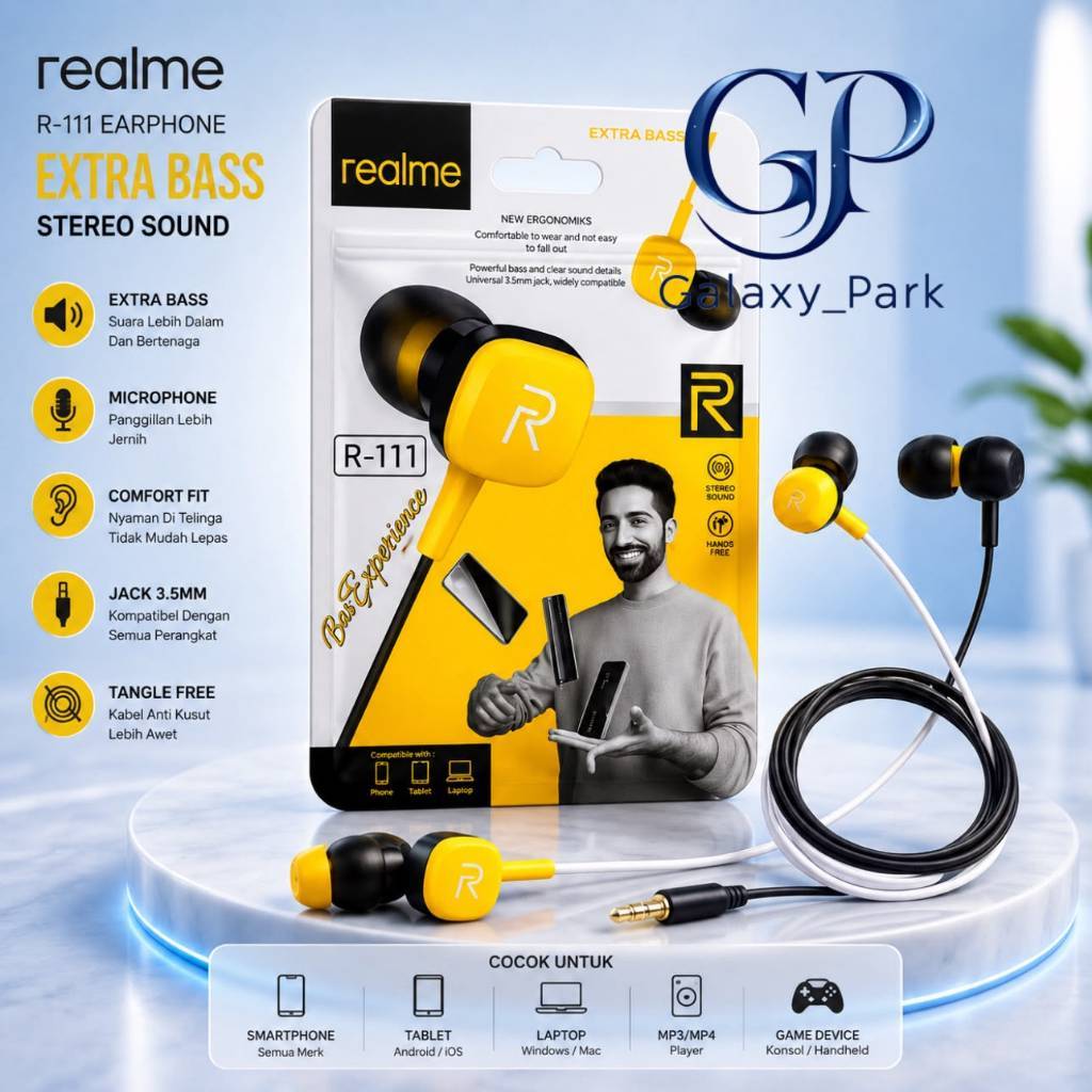 Headset Realme R-111 Extra Bass Music Earphone [GLX]