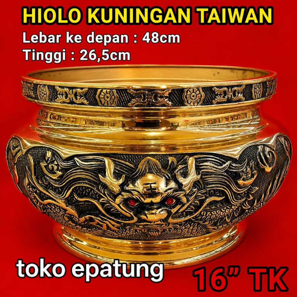hiolo / hio lo - kuningan taiwan - 16 inch - tidak kuping
