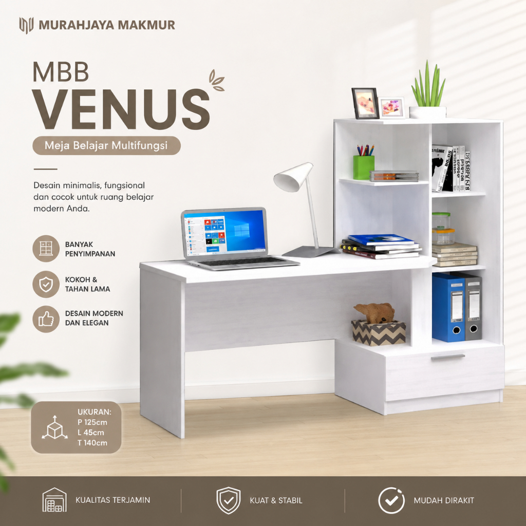 MJM - MEJA BELAJAR ESTETIK MINIMALIS - MBB VENUS