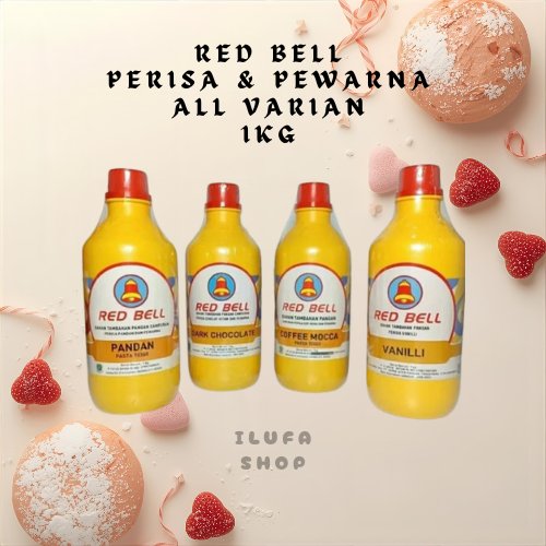 Red Bell Perisa & Pewarna All Varian 1kg Minuman Bening Pandan Coffee Mocca Vanilli