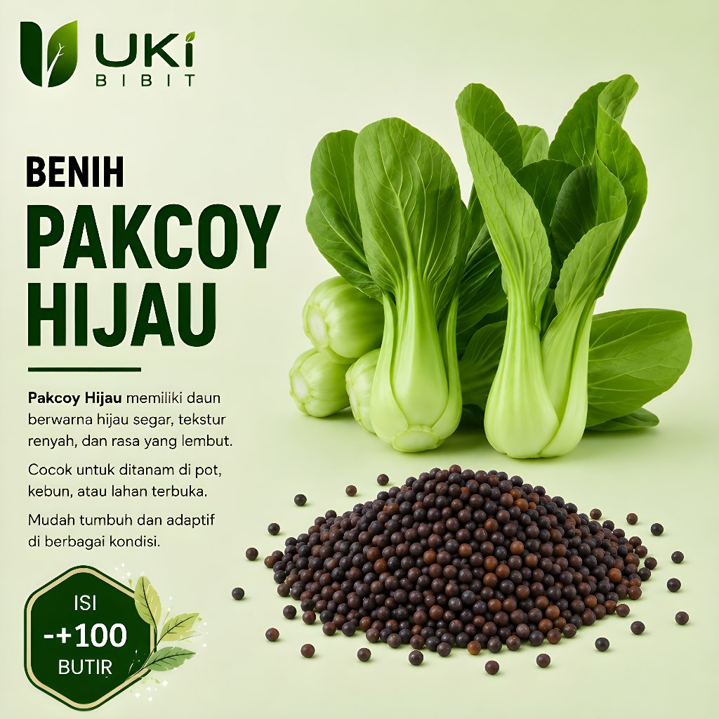( 100 Butir ) Benih Biji Pakcoy Hijau | Pakcoy Baby | Pakcoy Putih