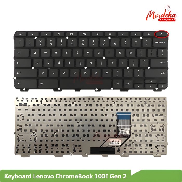 Keyboard Laptop Lenovo ChromeBook 100E Gen 2 Lock Google Ori