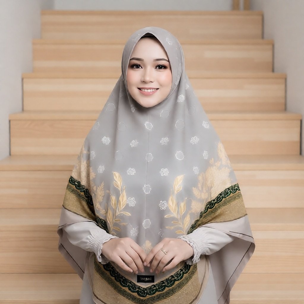 FAIZA Hijab Bergo Motif Khairan Printing Jumbo Jersey Premium/Jilbab Instan /Krudung Bergo Jumbo