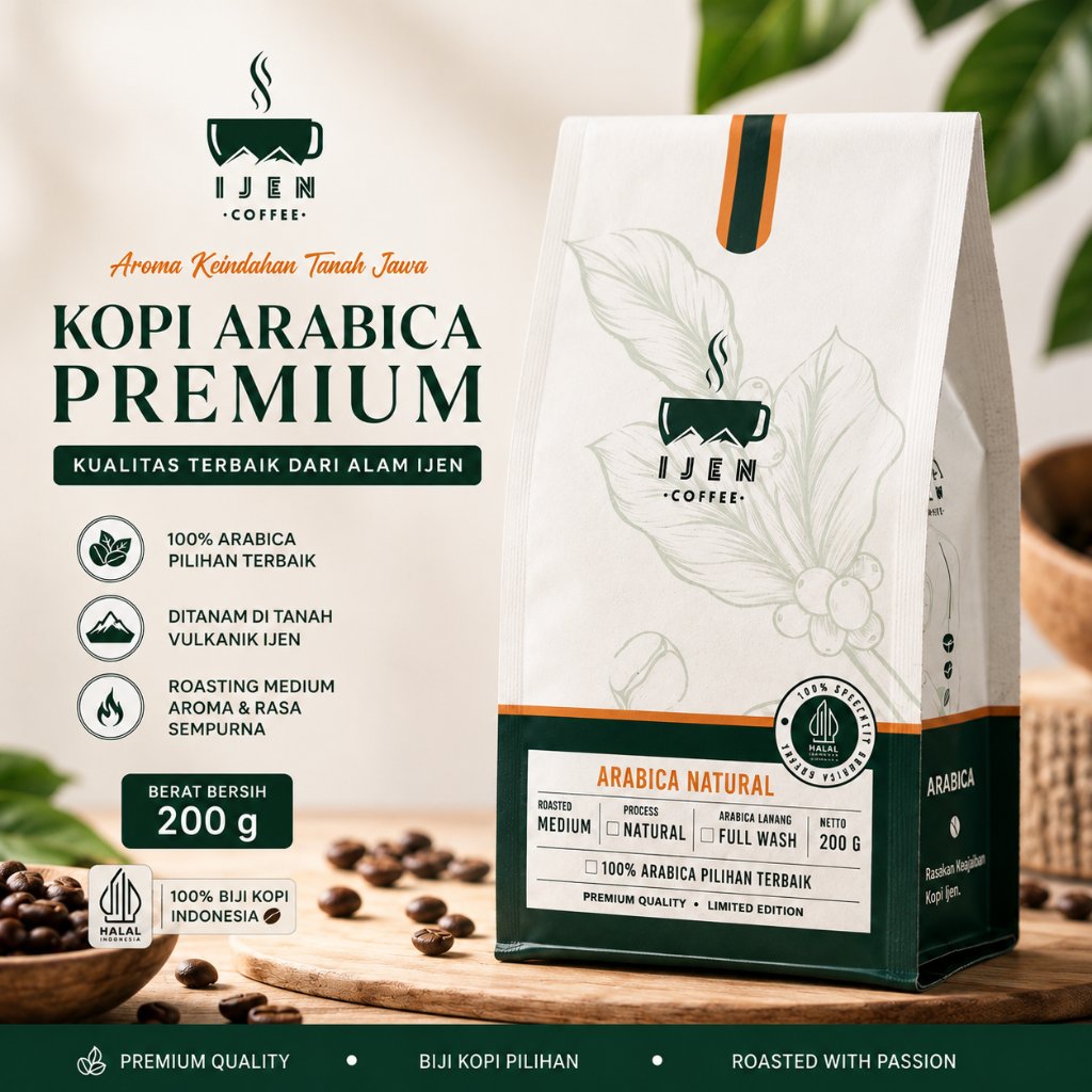 IJEN Coffee Arabica Natural 100% Arabica Premium Kopi Gunung Ijen – Roasted Medium