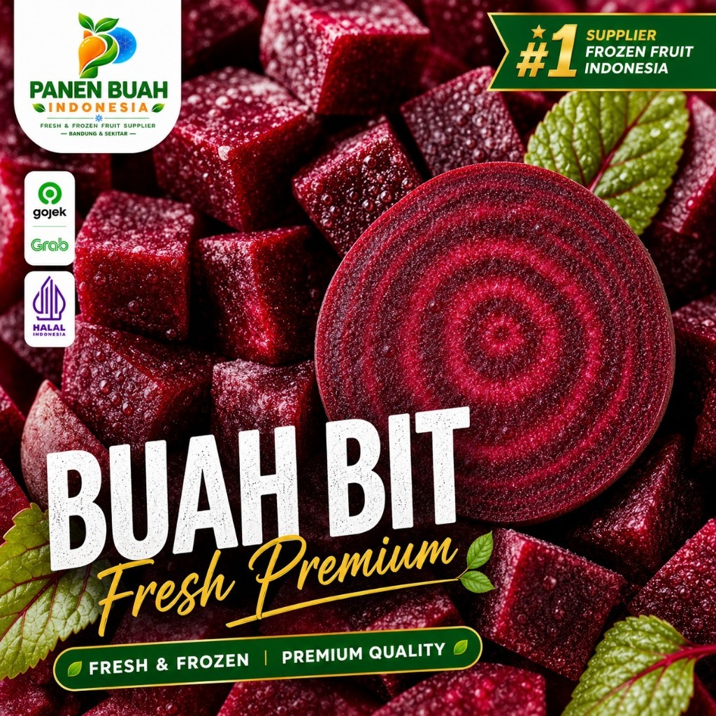 Buah Bit Beku (Frozen) 500gr - 1 Kg | Panen Buah Indonesia Siap Jus & MPASI Kirim dari Bandung