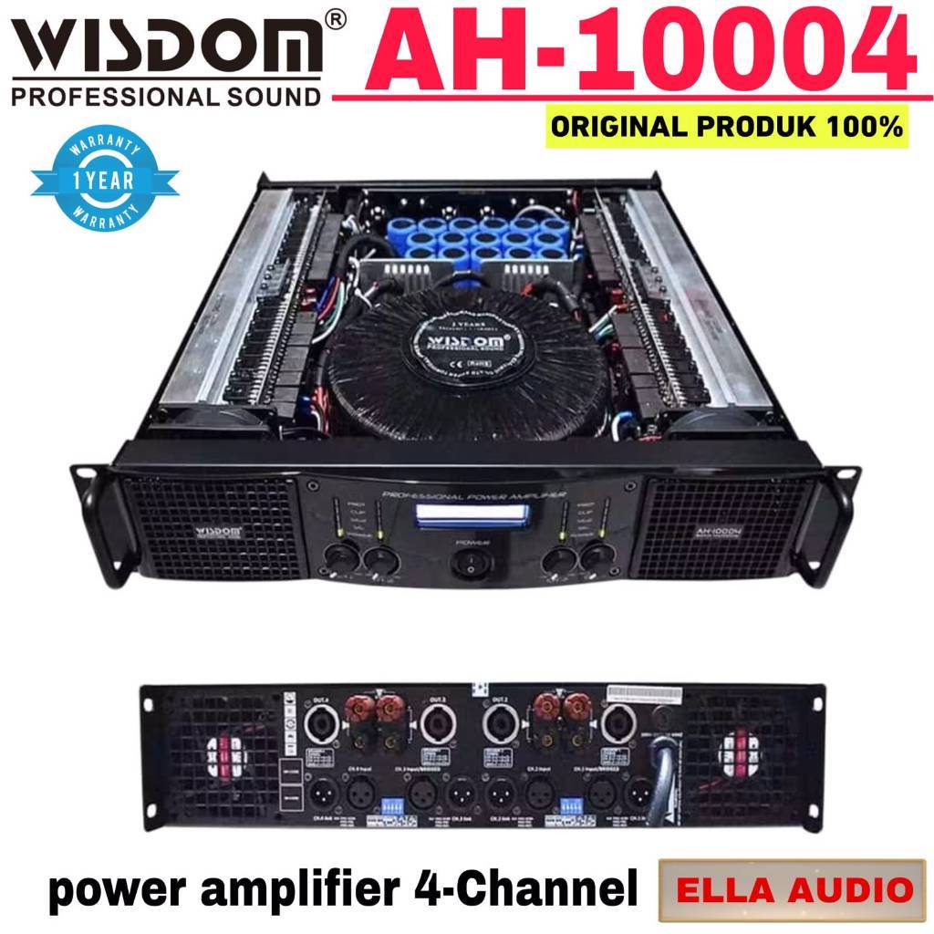 Power Wisdom AH10004 4-Channel Amplifier Wisdom AH 10004