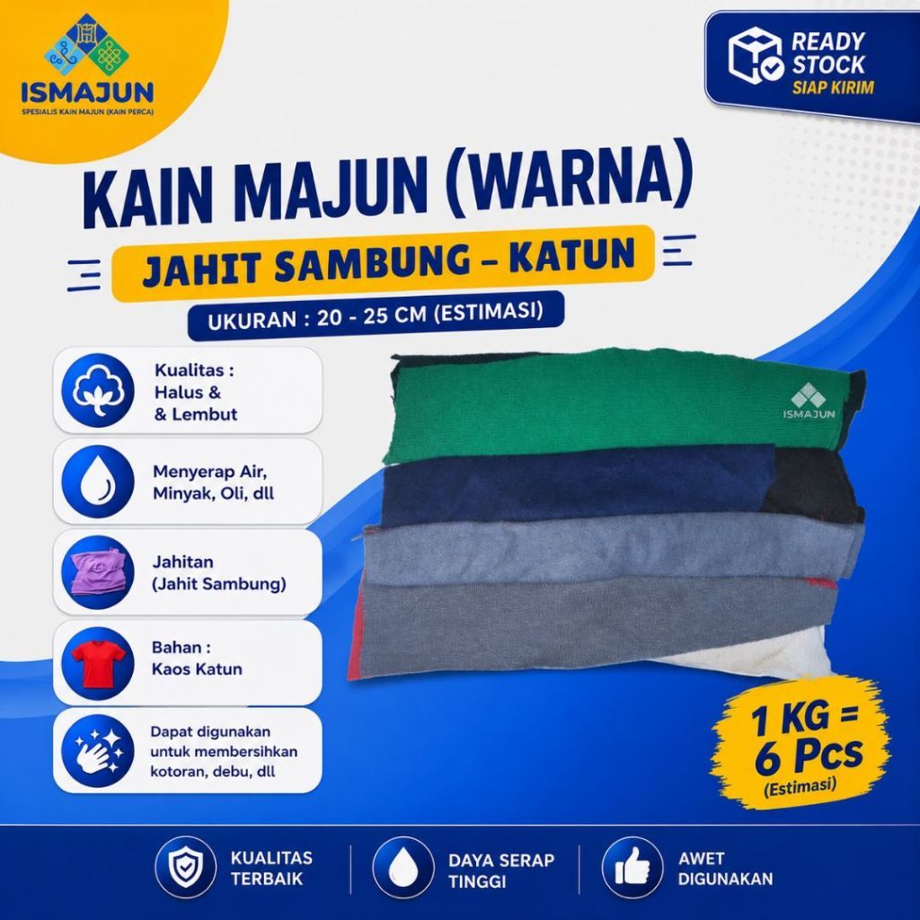 KAIN LAP MAJUN JAHIT SAMBUNG WARNA KILOAN (MAJUN SAMBUNG WARNA)
