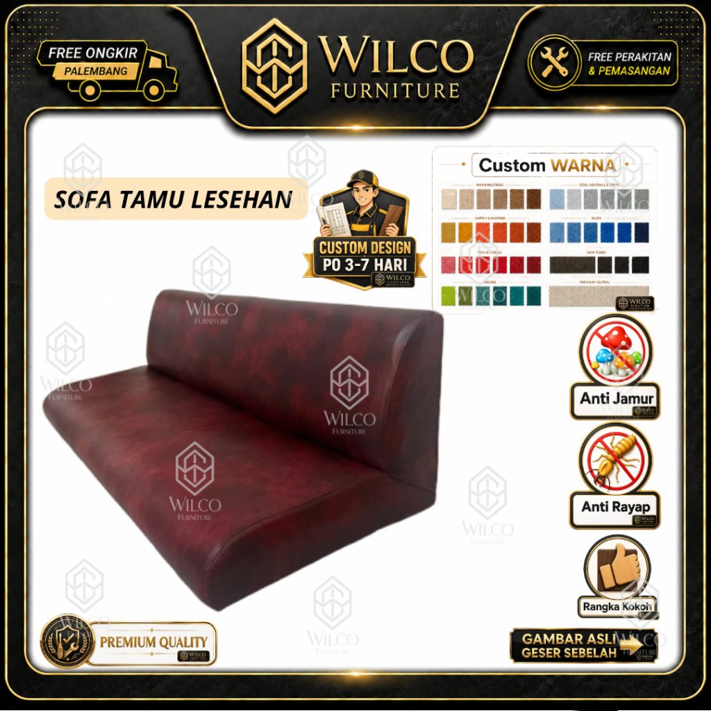 Sofa Tamu Lesehan Custom | Sofa Tamu Lesehan Minimalis Bahan Kulit