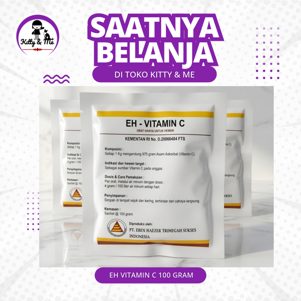 EH VITAMIN C 100 GRAM - Vitamin C Untuk Ternak Ayam Via Minum