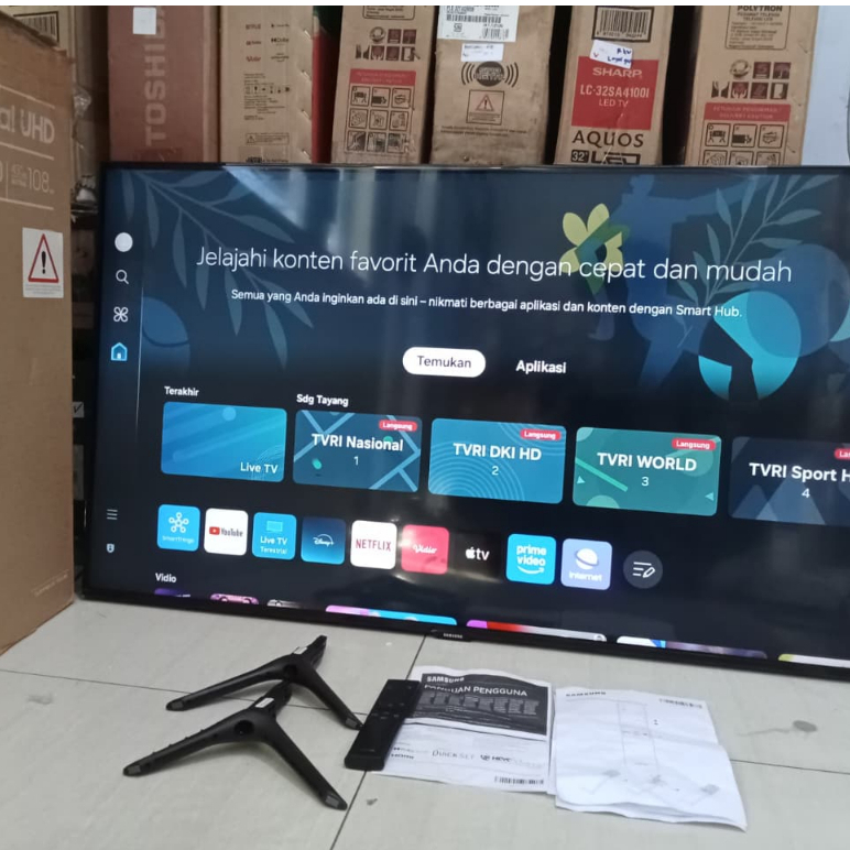 SMART TV LED SAMSUNG 43 INC UHD 4K SUDAH DIGITAL KONDISI BEKAS MASIH SEGEL (64M6)