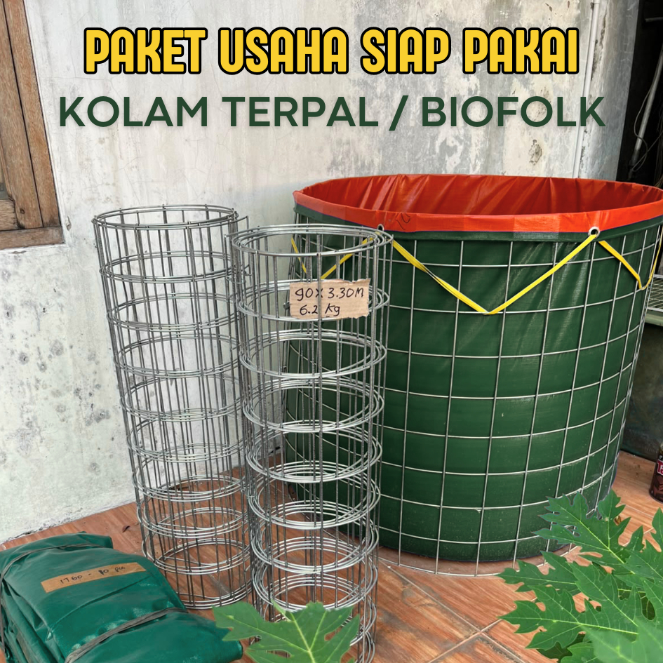Kolam Terpal / Kolam BIofolk Wiremesh Paket Usaha Budidaya Ikan Lengkap Siap Pakai – Kolam Tahan Lam