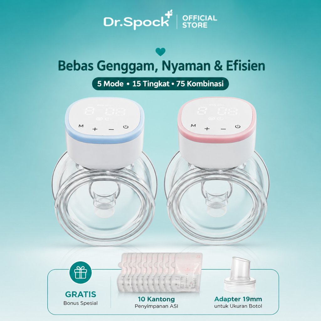 Dr.Spock Wearable Pompa Asi Elektrik Breast Pump Handsfree Portable Pumping Asi Electric EB23B