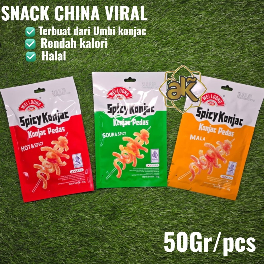 Weilong Spicy Konjac Snack China viral 50gr/pcs  Original Halal