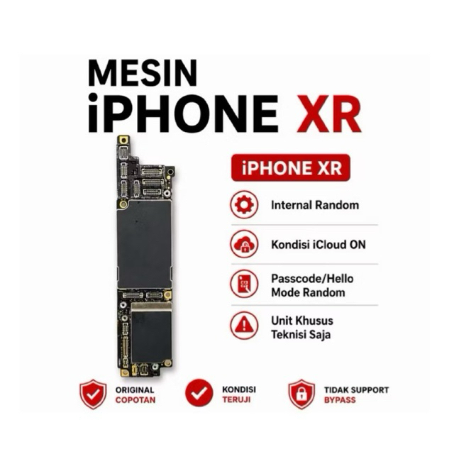 Mesin iPhone XR Lock Icloud + Kamera Depan/Face Id