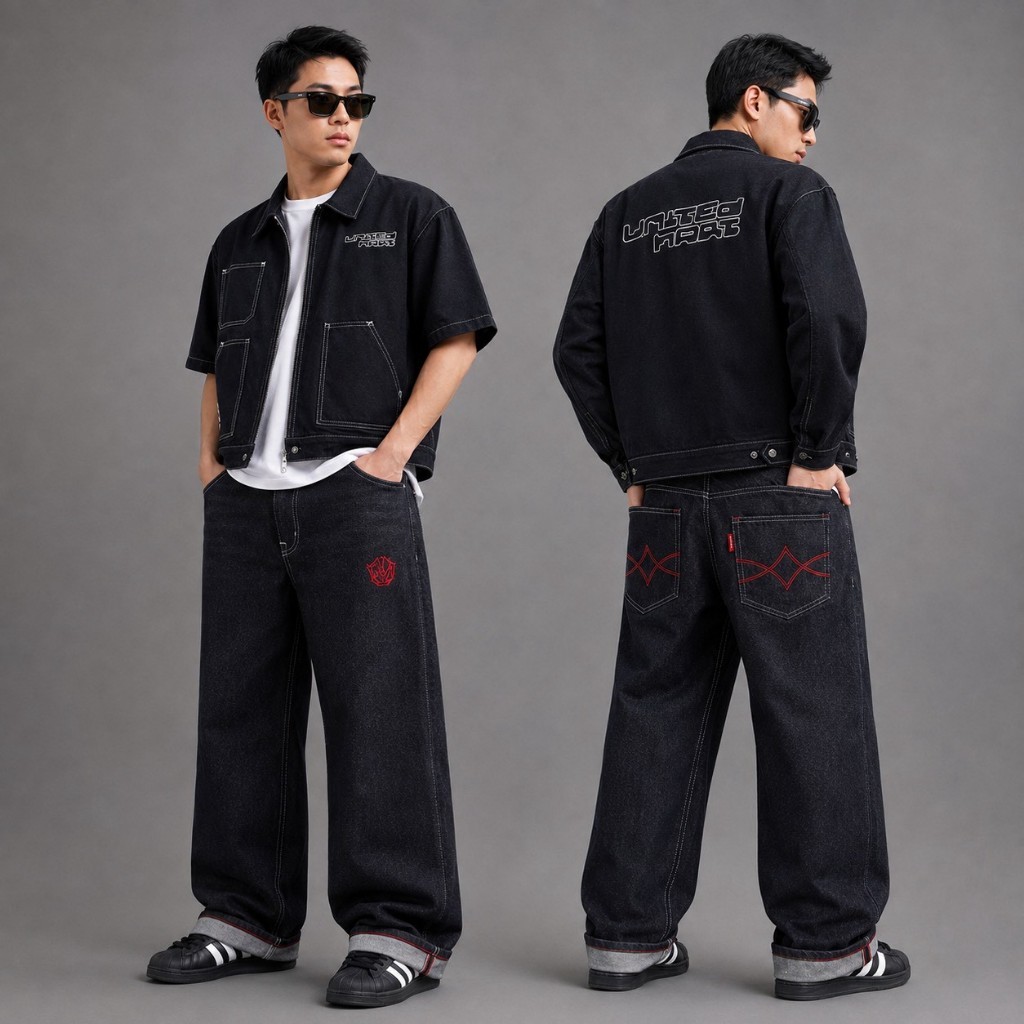 Celana denim raw selvedge gomrong 14oz / celana denim pria panjang / denim baggy selvedge premium