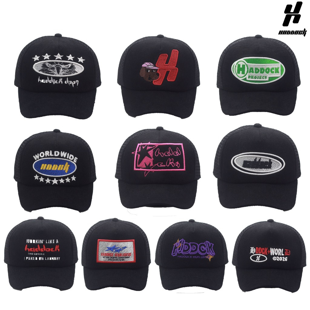 HADDOCK - Topi Jaring Corduroy Full Hitam / Topi Kalcer Skena Unisex