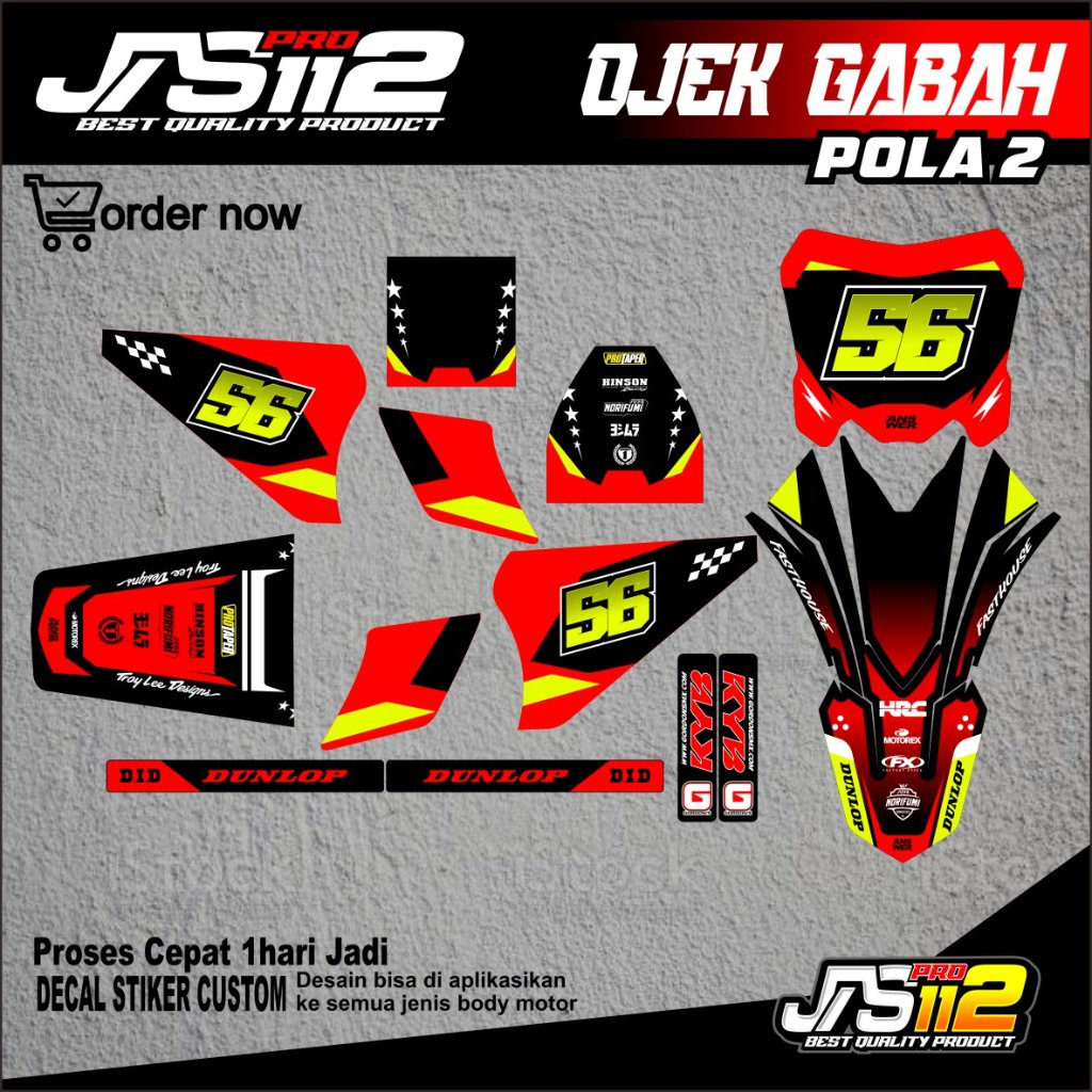 DECAL TAXI GABAH DECAL OJEK GABAH POLA 2 STIKER MOOTOR OJEK GABAH