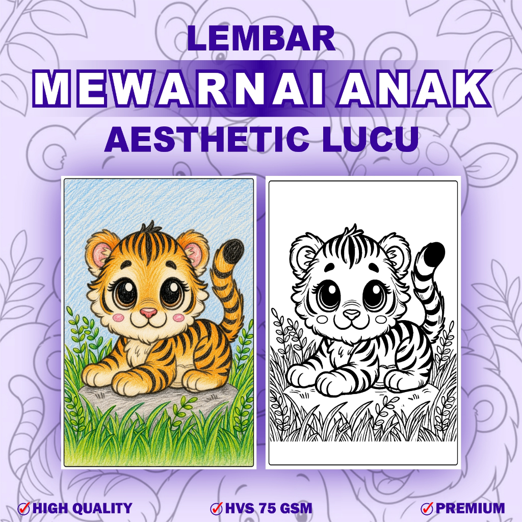 20 LEMBAR KERTAS MEWARNAI ANAK TEMA HEWAN (FAUNA) ANAK CERIA/MEDIA BELAJAR MEWARNAI HEWAN UNTUK ANAK