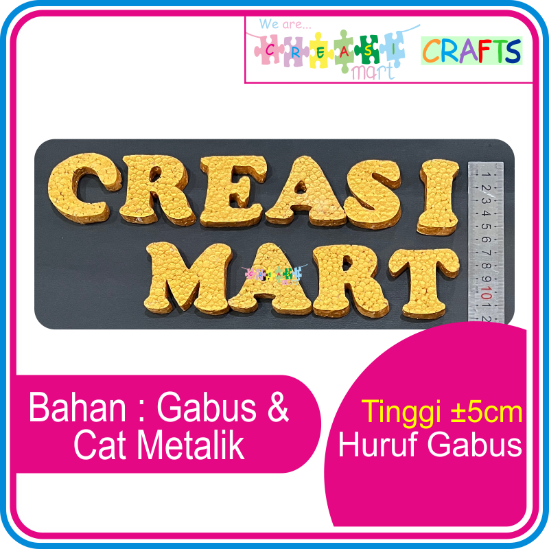 Gabus Huruf & Angka Gold / Emas Tinggi 5cm Dekorasi Kue Ulang Tahun Tart Maket Tumpeng Mahar dll