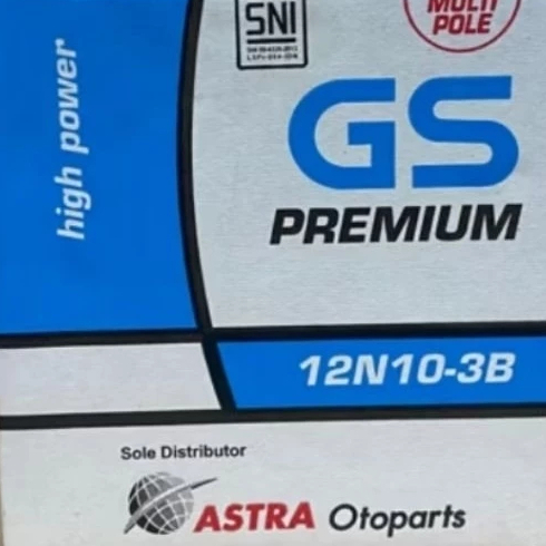 AKI GS ASTRA 12N10-3B + Air Zuur Mudah Dipasang, Good Quality