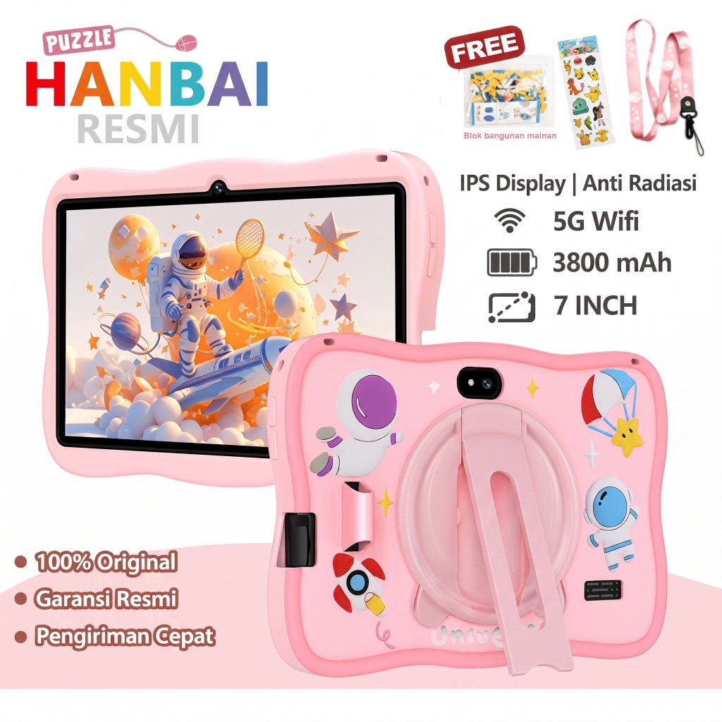 Hanbai Tablet Anak Baru 7.1 inch FHD+ Eye Comfort Display Tablet Android 12GB+512GB Wifi 5G Dual SIM