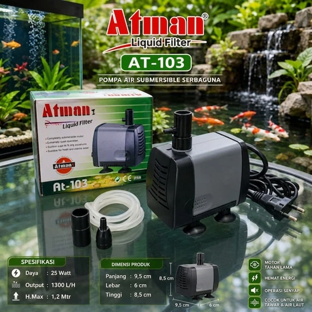 Atman 103 Pompa Air Water Pump mesin filter aquarium  Atman AT 103