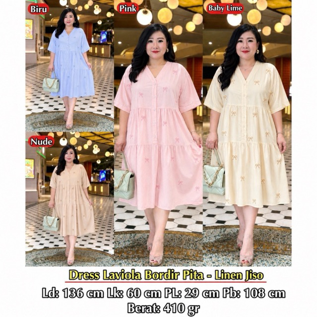 DRESS LAVIOLA - DRESS WANITA JUMBO BIGSIZE KEKINIAN