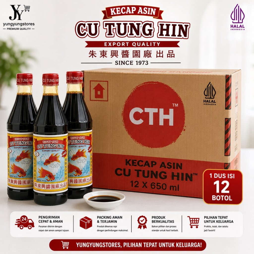 [DUS] Kecap Asin Cap Ikan Mas Koki Cu Tung Hin 650 ml