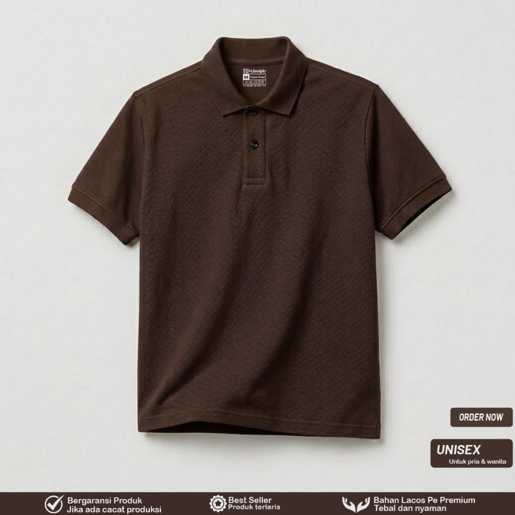 Waniqlo - Kaos Polo Shirt Pria Polos Bahan Lacoste PE Premium / Kaos Kerah Seragam Lengan Pendek-Cok