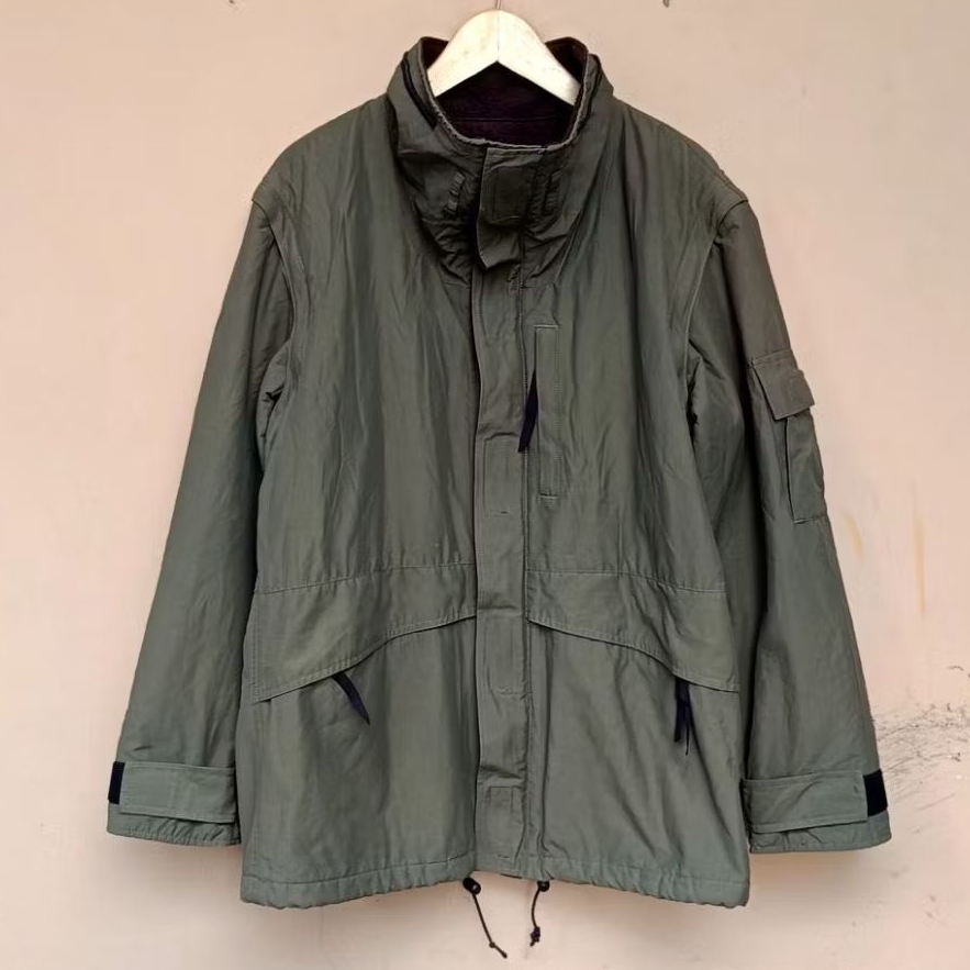 Jacket parka military batsu boys japan vintage green army
