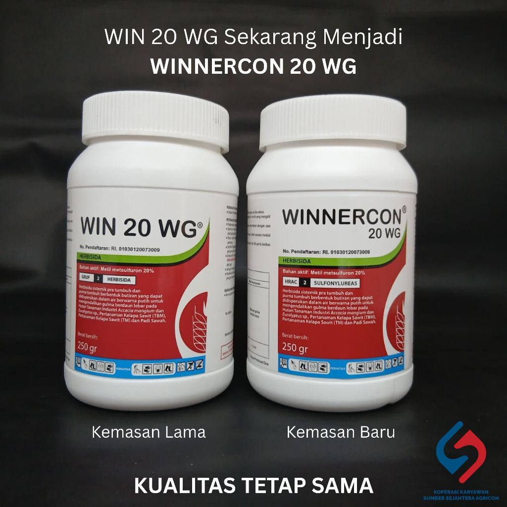 HERBISDA WIN 20 WG / WINNERCON 20 WG PENGENDALI GULMA AGRICON 250 GR