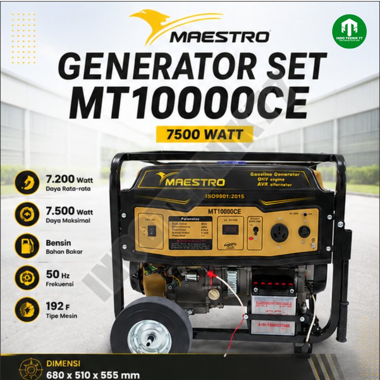Genset Listrik 7500W MAESTRO MT10000CE AVR Starter Electric 4Tak / Power Generator 7500 Watt Genset 