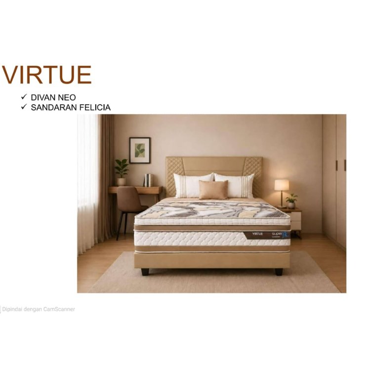 SET Springbed Comforta Superfit VIRTUE Pocket Spring Latex Touch + HB Felicia (FULLSET)