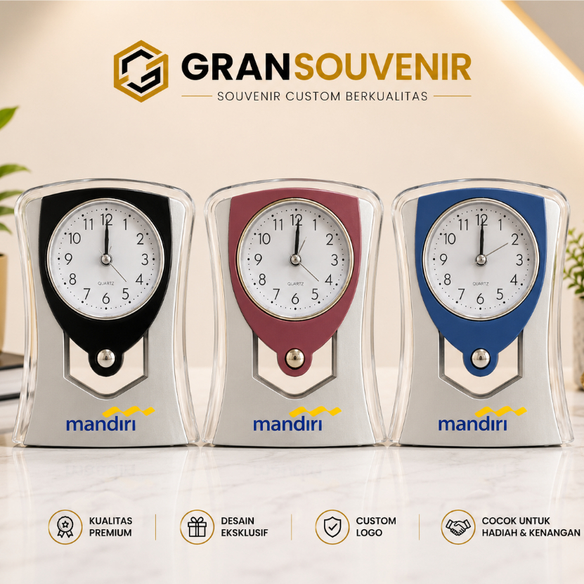 jam meja custom print - custom jam meja kantor - jam meja souvenir